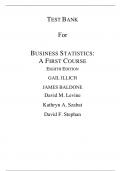 Test Bank For Business Statistics A First Course 8th Edition By David M. Levine (All Chapters, 100% original verified, A+ Grade)