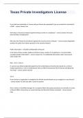 Texas Private Investigators License exam questions and 100&percnt; correct answers 