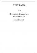 Test Bank For Business Statistics 2nd Edition By Robert A. Donnelly (All Chapters, 100% original verified, A+ Grade)