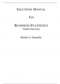 Solutions Manual For Business Statistics 3rd Edition By Robert A&period; Donnelly &lpar;All Chapters&comma; 100&percnt; original verified&comma; A&plus; Grade&rpar;