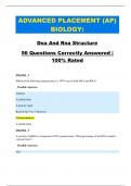 ADVANCED PLACEMENT (AP) BIOLOGY:   Dna And Rna Structure 56 Questions Correctly Answered |   100% Rated