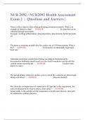 NUR 2092 / NUR2092 Health Assessment Exam 2  |  Questions and Answers |