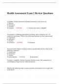 NUR 2092 / NUR2092 Health Assessment Exam 2 Reviews | 9 versions | All Rated A |Questions and Answers| Lastest 2022/2023 | Rasmussen