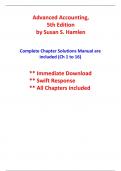 Solutions For Advanced Accounting, 5th Edition Hamlen (All Chapters included)