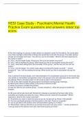   HESI Case Study - Psychiatric/Mental Health Practice Exam questions and answers latest top score.