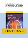 Test Bank for Rau&rsquo;s Respiratory Care Pharmacology&comma; 9th Edition By Gardenhire&comma; ISBN-10&colon;0323299687 &vert; Complete All Chapters