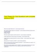 Club Pilates ALL Quiz Questions with complete solutions 2023&period;