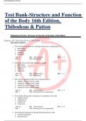 Test Bank-Structure and Function of the Body 16th Edition, Thibodeau & Patton