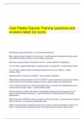 Club Pilates Teacher Training questions and answers latest top score&period;