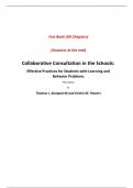Test Bank For Collaborative Consultation in the Schools Effective Practices for Students with Learning and Behavior Problems 5th Edition By Thomas J. Kampwirth  (All Chapters, 100% original verified, A+ Grade)