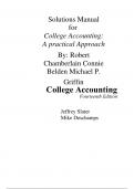 College Accounting A Practical Approach, 14e Jeffrey Slater  (Solutions Manual All Chapters, 100% original verified, A+ Grade)