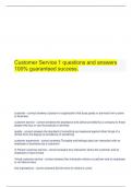 Customer Service 1 questions and answers 100&percnt; guaranteed success