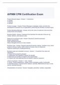 AIPMM CPM Certification Exam with complete solutions