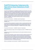 FedVTE Enterprise Cybersecurity Operations Exam Questions Ansd Answers