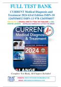 Test Bank For Current Medical Diagnosis And Treatment 2024 63rd Edition By Maxine Papadakis&comma; Stephen Mcphee&comma; Michael Rabow & Kenneth Mcquaid 9781265556037 &vert; Complete Guide A&plus;