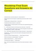 Woodshop Final Exam Questions and Answers All Correct 