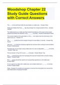 Woodshop Chapter 22 Study Guide Questions with Correct Answers 