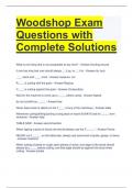 Woodshop Exam Questions with Complete Solutions 