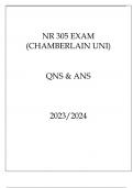 NR 305 ( CHAMBERLAIN UNI ) QNR 305 ( CHAMBERLAIN UNI ) QNS & ANS 20232024NS & ANS 20232024