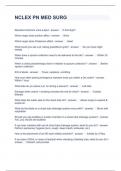 NCLEX PN MED SURG QUESTIONS WITH CORRECT ANSWERS 2023