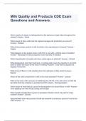  Milk Quality and Products CDE Exam Questions and Answers&period;