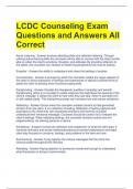 LCDC Counseling Exam Questions and Answers All Correct 