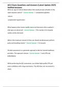 ACLS Exam Questions and Answers &lpar;Latest Update 2025&rpar; Verified Answers