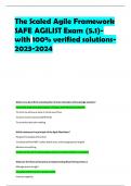 The Scaled Agile Framework SAFE AGILIST Exam (5.1)- with 100% verified solutions2023-202