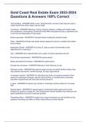 Gold Coast Real Estate Exam 2023-2024 Questions & Answers 100&percnt; Correct
