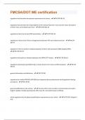 FMCSA&sol;DOT ME certification Questions and Answers with complete solution