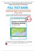 Success in Practical/Vocational Nursing 9th Edition By Knecht Test Bank | Q&A Explained (Graded A+) | Updated 2023