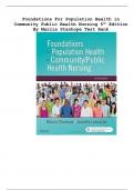 Foundations For Population Health in Community Public Health Nursing 5th Edition By Marcia Stanhope Test Bank | Q&A Explained (Graded A+) | 2023 Update
