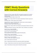 CBMT Study Questions with Correct Answers 