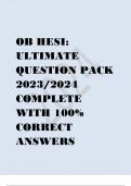 OB HESI: ULTIMATE QUESTION PACK 2023/2024 COMPLETE WITH 100% CORRECT ANSWERS