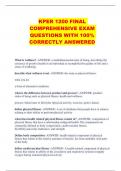 KPER 1200 FINAL  COMPREHENSIVE EXAM  QUESTIONS WITH 100%  CORRECTLY ANSWERED