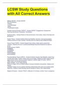 LCSW Study Questions with All Correct Answers 