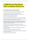 LCSW Exam Questions with Complete Solutions 