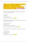 WGU Course C840 - Digital Forensics in Cybersecurity Quizlet by Brian MacFarlane&comma; Questions and answers&comma; 100&percnt; Accurate&comma; Verified&period; &lpar;TEST BANK&rpar; &vert; 95 Pages