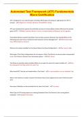 Automated Test Framework &lpar;ATF&rpar; Fundamentals Micro-Certification &vert; Questions with 100&percnt; Correct Answers &vert; Latest Update 2024 &vert; Verified