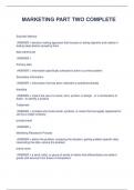 MARKETING PART TWO COMPLETE QUESTIONS AND ANSWERS