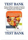 TEST BANK FOR WILLIAMS' ESSENTIALS OF NUTRITION AND DIET THERAPY, 12TH EDITION BY ELEANOR SCHLENKER AND JOYCE ANN GILBERT ISBN 9780323529716 CHAPTER 1-25 | COMPLETE GUIDE A+