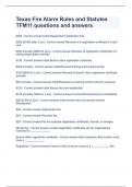 Texas Fire Alarm Rules And Statutes TFM11 Questions And Answers