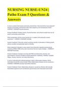 NURSING NURSE-UN24 | Patho Exam 5 Questions & Answers WITH COMPLETE SOLUTION