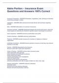 Idaho Portion &ndash; Insurance Exam Questions and Answers 100&percnt; Correct