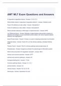 AMT MLT Exam Questions and Answers