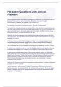 PSI Exam Questions with correct Answers Graded A