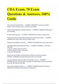 CDA Exam&comma; 70 Exam Questions & Answers&comma; 100&percnt; Guide