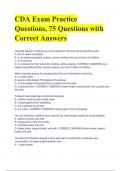 CDA Exam Practice Questions&comma; 75 Questions with Correct Answers
