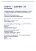 PSI EXAM &num;1 QUESTIONS AND ANSWERS GRADED A