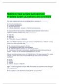 National Real Estate Salesperson Practice Exam Questions and Answers